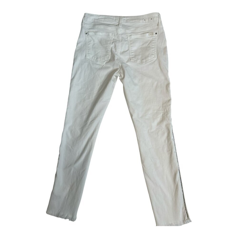 Jen7 by 7 for All Mankind White Side Bling Ankle Skinny Stretchy Jeans Size 6 - Picture 3 of 14